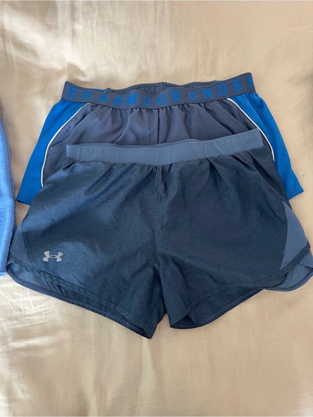 Under Armour Women's Blue Layered Athletic Shorts
